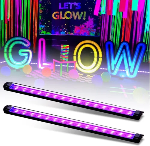 roperry Barra de luz negra de 10 W y 1 pie de luz negra LED para tapiz fluorescente, póster, pintura corporal, luces de tira UV para gabinete y