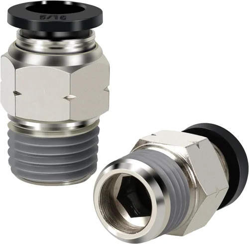 Tubo neumático macho recto de 5/16 pulgadas OD x 1/4 pulgadas NPT Push para conectar accesorios modo PC5/16xN02 (paquete de 2)