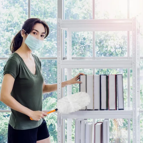 Miniatura 7 de Vesici 50 piezas de repuesto de plumero compatibles con Swiffer Dusters, repuesto desechable a granel grueso con 1 mango resistente para limpieza