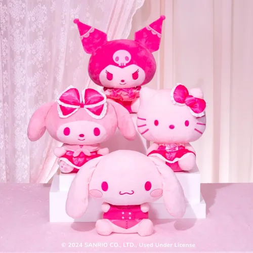 Miniatura 5 de Hello Kitty and Friends - Hello Kitty - Peluche monocromático rosa de 12 pulgadas Hello Kitty Rosa