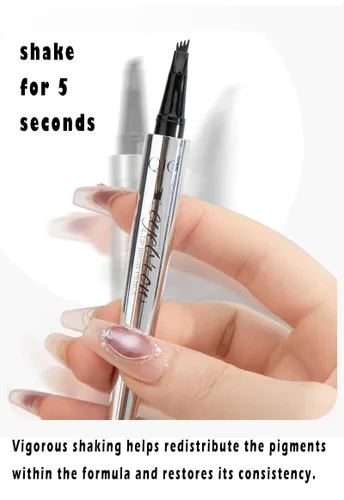 Miniatura 6 de Bolígrafo de cejas de 5 colores, microrelleno líquido natural para cejas, maquillaje para cejas (#1 marrón)