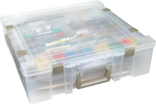 Miniatura 5 de ArtBin 6981AB Super Satchel Deluxe Base dividida, organizador grande portátil de arte y manualidades con cajones, [1] estuche de almacenamiento