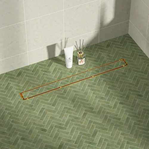 Miniatura 14 de Drenaje de ducha lineal de 12 pulgadas, drenaje de piso cepillado con rejilla de inserción de azulejos y colador de cabello, baño de acero