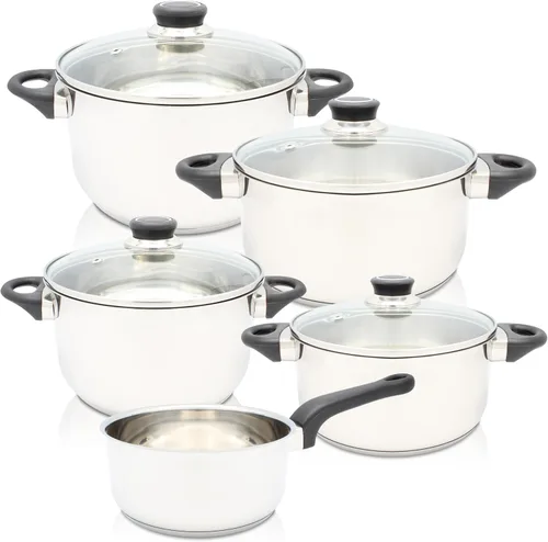 Karl Kruger Juego de 5 piezas de acero inoxidable Apollo, plata, paquete de 4