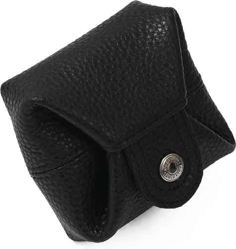 Miniatura 53 de Cockatoo Monedero de cuero genuino para cambio, mini billetera con bolsillo a presión para hombres y mujeres, Rojo (Aurora Red), Casual