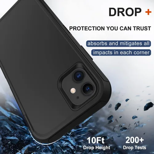 Miniatura 4 de Funda para iPhone 11 con clip para cinturón, 2 protectores de pantalla, [grado militar] de servicio pesado, cobertura completa, resistente a prueba