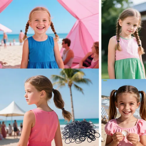 Miniatura 5 de Ligas pequeñas superelásticas para el cabello para niñas y niños pequeños, no se rompen, elásticos para coletas, coleteros para el cabello, no se
