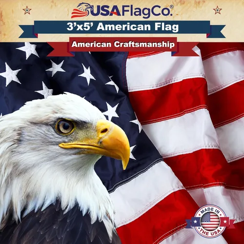 Miniatura 8 de Banderas americanas para exteriores 3x5 - Bandera estadounidense de USA Flag Co. fabricada en Estados Unidos: estrellas bordadas y rayas cosidas