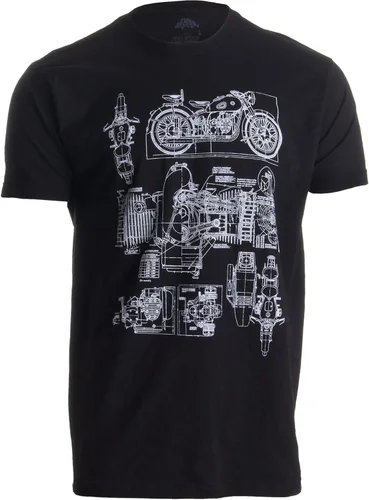 Miniatura 2 de M-72 Diagrama de soplado de motor de motocicleta, camiseta unisex