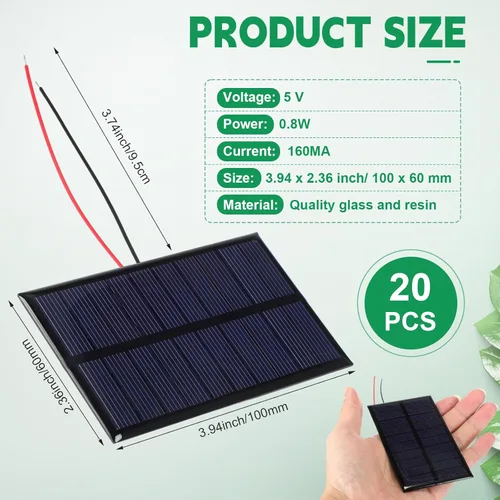 Miniatura 2 de Kanayu 20 piezas de paneles solares pequeños a granel 5v 160ma mini células solares policristalinas kits de sistema DIY módulo de panel solar epoxi