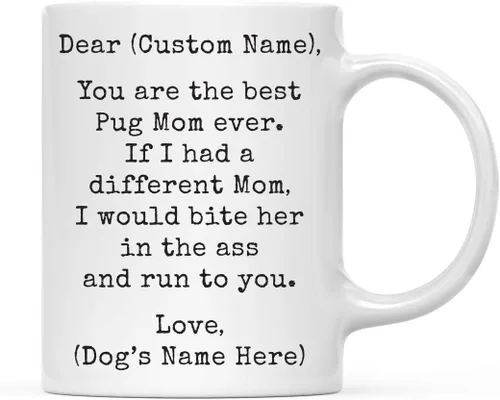 Miniatura 119 de Andaz Press Taza de café personalizada divertida con texto en inglés "Dog Mom", regalo de broma para la mejor mamá de perro cocker spaniel, muerde