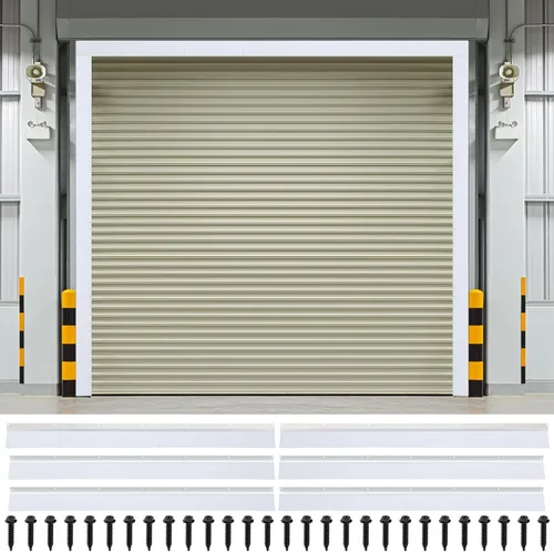 Miniatura 19 de DoubleFill Kit de sello de cepillo para puerta de garaje de 8 x 8 pies, sello de puerta enrollable de 2 pulgadas con riel de aluminio, cepillo