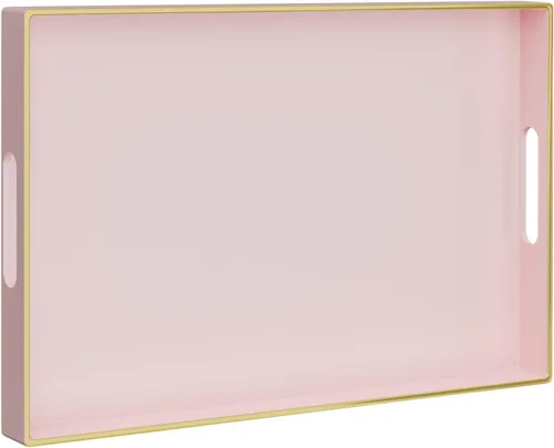 Miniatura 10 de MAONAME - Bandejas de servir azules con asas, bandeja decorativa ovalada para mesa de café, juego de bandejas anidadas de 2, bandeja de tocador
