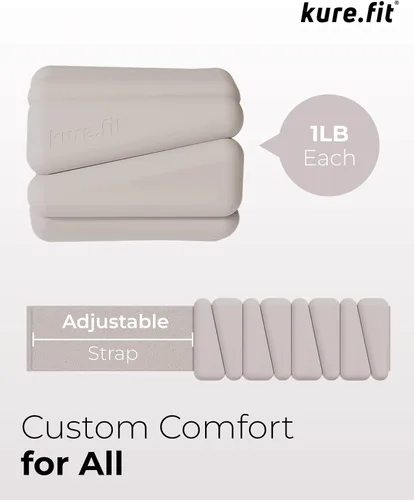 Miniatura 6 de Peso para Pilates Pesas ajustables para muñeca y tobillo para mujeres Brazaletes con peso 1 libra/ 2 libras cada una (Juego de 2)