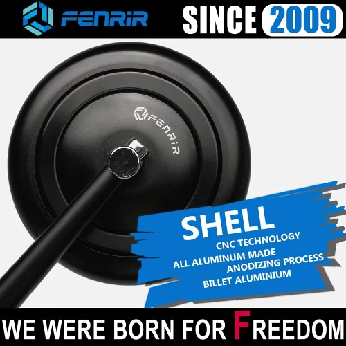 Miniatura 5 de FENRIR Emark CNC Espejos de aleación de aluminio negro para motocicleta, espejos laterales universales Cafe Racer Retro redondos antirreflejos