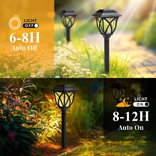 Miniatura 5 de GIGALUMI Paquete de 6 luces solares impermeables para exteriores, luces LED solares de jardín, decoraciones al aire libre, decoración de jardín