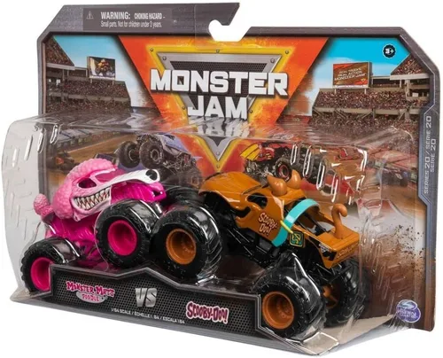 Miniatura 6 de Monster Jam, Camiones monstruo oficiales Monster Mutt Poodle Vs. Scooby Doo fundidos a presión, escala 1:64, juguetes para niños de 3 años