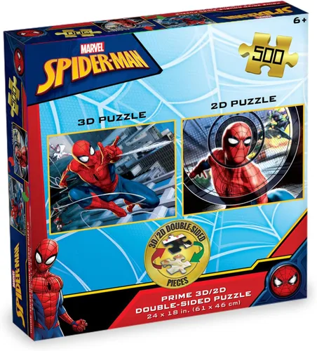 Miniatura 4 de Prime 3D Marvel Spider-Man - Rompecabezas 3D de 500 piezas para adultos y niños, actividad de movimiento y profundidad de 24 x 18 pulgadas, regalo