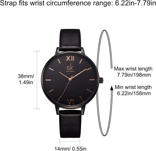 Miniatura 6 de SHENGKE - Reloj de pulsera para mujer con correa de piel, Decent, Casual, Geneva, a prueba de agua, para mujeres creativas