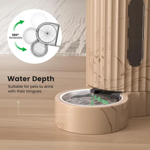 Miniatura 5 de Gardner Pet Gravity Comedero Automático 2 en 1 para Mascotas, Comedero para Gatos de 0.8 Galones*2 y Conjunto Dispensador de Agua, Tazón de Agua