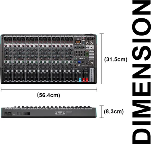 Miniatura 8 de Mezclador de audio, TKLBLS profesional de 16 canales, mesa de mezclas para DJ con DSP de 99 bits, consola de mezclas de sonido de 7 bandas de EQ