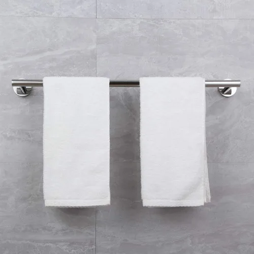 Miniatura 3 de SUS 304 - Toallero de acero inoxidable de 24 pulgadas montado en la pared para baño, estilo moderno, acabado pulido