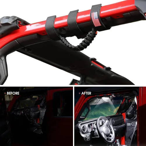 Miniatura 9 de sukemichi Asas de agarre de barra de agarre con luz para Jeep Wrangler TJ JK JL YJ Unlimited Rubicon Sahara 2 puertas 4 puertas Jeep Gladiator JT