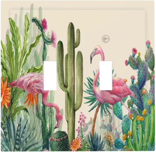Miniatura 392 de Cubiertas de placa de pared de 3 gang con interruptor de luz de triple palanca, en negro y dorado con esplendor de oro rosa, estampado floral