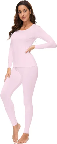 Miniatura 4 de WiWi Conjunto de pijama de viscosa suave de bambú para mujer, ropa interior térmica larga, súper cálida, capa base, pantalones de pijama S-3X