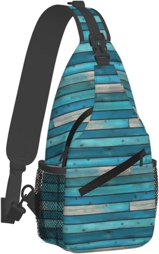 Small Crossbody Bags for Women Men - Vintage Green Wood Grain Print Adjustable Shoulder Bag Fanny Packs Belt Sling Bag Crossbody Purses Backpack for