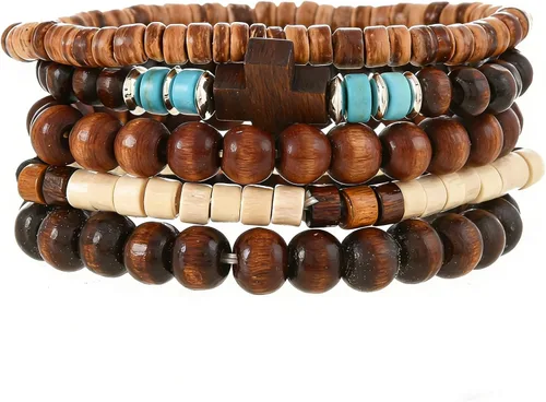 Miniatura 27 de Pulsera Gótica Ajustable de Cuero Trenzado Punk Multicapa de Estilo Grunge, Conjunto de Pulseras Emo con Brazalete de Metal, Envoltura