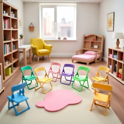 Miniatura 3 de Mini silla plegable de simulación, modelo de casa de muñecas, accesorios de silla plegable, casa de muñecas, accesorios de muebles de plástico