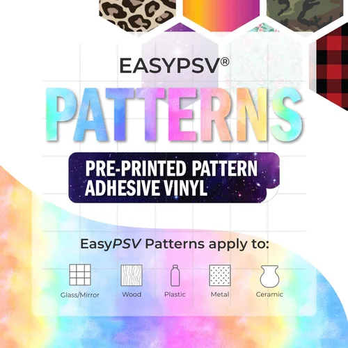 Miniatura 6 de Siser EasyPSV Patterns Rollo de 11.8 pulgadas x 10 pies, vinilo permanente autoadhesivo para manualidades (degradado de atardecer)