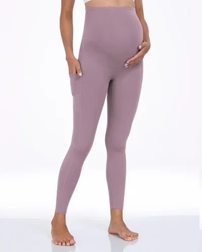 Miniatura 53 de WHOUARE Leggings de maternidad sobre el vientre con bolsillos para mujer, cintura alta, entrenamiento, pantalones de yoga