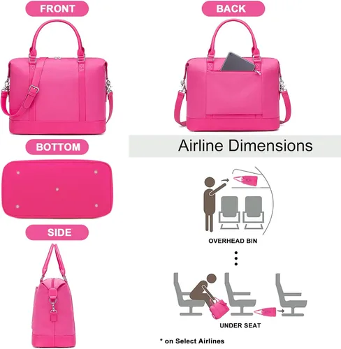 Miniatura 23 de BLUBOON Bolsas de viaje con cremallera, bolsa de lona para mujer, bolsa de fin de semana para mujer, bolsa de lona para llevar en la bolsa de lona