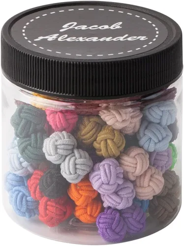Miniatura 5 de Jacob Alexander Tarro de regalo, 25 pares de nudos de seda de color sólido, colección a granel, Multi