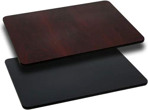 Miniatura 21 de Flash Furniture - Tapa de mesa de resina brillante de 30.0 x 48.0 pulgadas, con borde caído de 2.0 pulgadas de grosor Natural/Nogal
