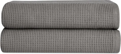 Miniatura 17 de Cozy Earth Toallas de baño de punto gofre, 60% algodón, 40% viscosa de bambú, 40 x 65 pulgadas, rizo suave y absorbente, reversible, patrón de punto