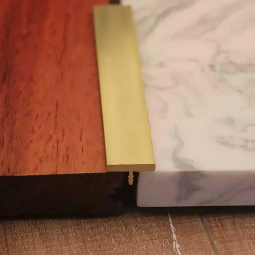 Miniatura 7 de ZIMGOD Tira de transición de piso de latón, moldura en T, umbral de piso laminado para pisos de alfombra a azulejos, cubierta de costura de piso
