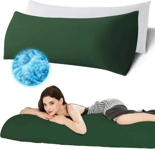 Miniatura 17 de Ubauba Almohada corporal de espuma viscoelástica, almohadas de cuerpo grande para adultos, almohadas largas firmes y esponjosas para dormir