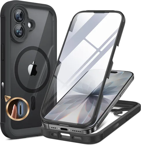 Miniatura 197 de Miracase Funda para iPhone 13 de 6.1 pulgadas, [sin burbujas] funda de teléfono de cuerpo completo con pantalla de vidrio completa integrada, sin