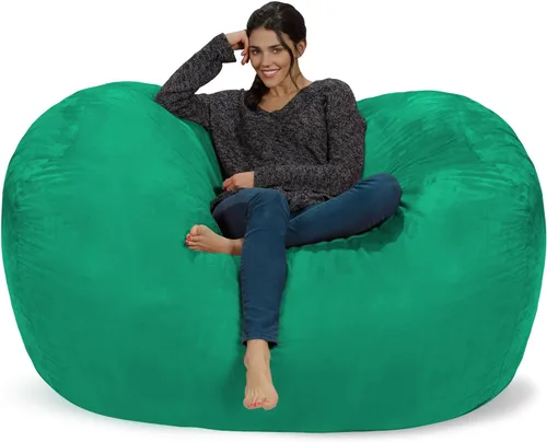 Miniatura 21 de Cozy Sack - Sillón de puff: Gran bolsa para muebles de espuma viscoelástica de 6 ft y tumbona grande – sofá grande con funda de microfibra suave