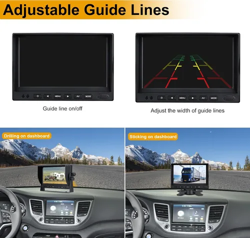 Miniatura 5 de Cámara de respaldo para caravana, HD 1080P cámara trasera con cámara de respaldo con monitor de 7 pulgadas para caravana, camión, remolque