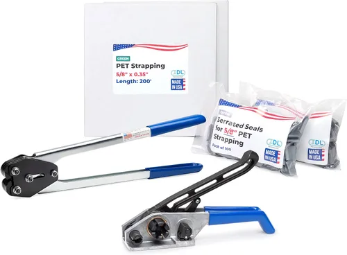 Miniatura 22 de IDL Packaging - PET-B-58-D Kit de flejado de poliéster de 5/8", estándar con dispensador - Todo lo que necesitas para atar un palet