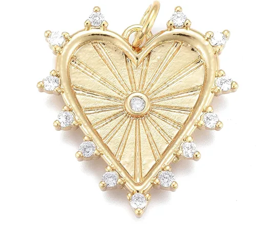 Miniatura 17 de Stiesy 10 dijes de circonita cúbica transparente de Virgen María, chapados en oro de 18 quilates, dije religioso para rosario, collar, joyería, Flor