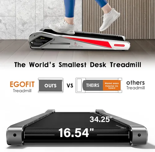 Miniatura 5 de Egofit Walker Pro/Plus - Cinta de correr para debajo del escritorio para trabajar desde casa, caminadora compacta solo para caminar con inclinación