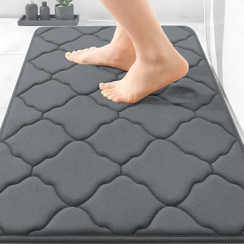 Miniatura 211 de OLANLY Alfombra de Baño de Espuma Viscoelástica de 24 x 16 pulgadas, Ultra Suave y Absorbente, Alfombras de Baño Antideslizantes, Cómodas, Lavables