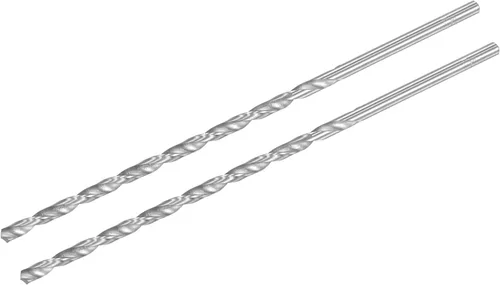 Miniatura 10 de uxcell HSS (acero de alta velocidad) Brocas helicoidales extralargas, diámetro de taladro de 0.118 in de diámetro de 7.874 in de longitud