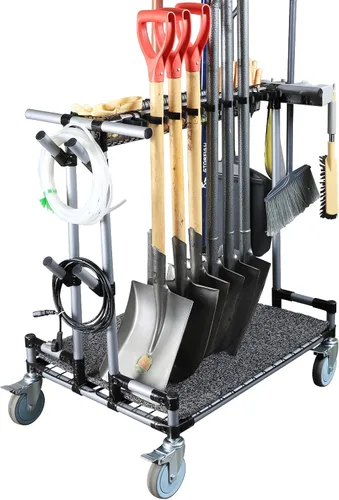 Carrito organizador de herramientas de jardín de alta resistencia, ideal para jardinería, ruedas mejoradas de 5 pulgadas para césped y arena,