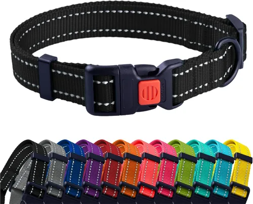Miniatura 44 de CollarDirect Collar reflectante para perro o cachorro pequeño, mediano y grande con hebilla de liberación rápida, para machos y hembras, nailon Rojo